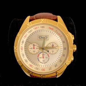 D&G Gold Trim Large Face Watch